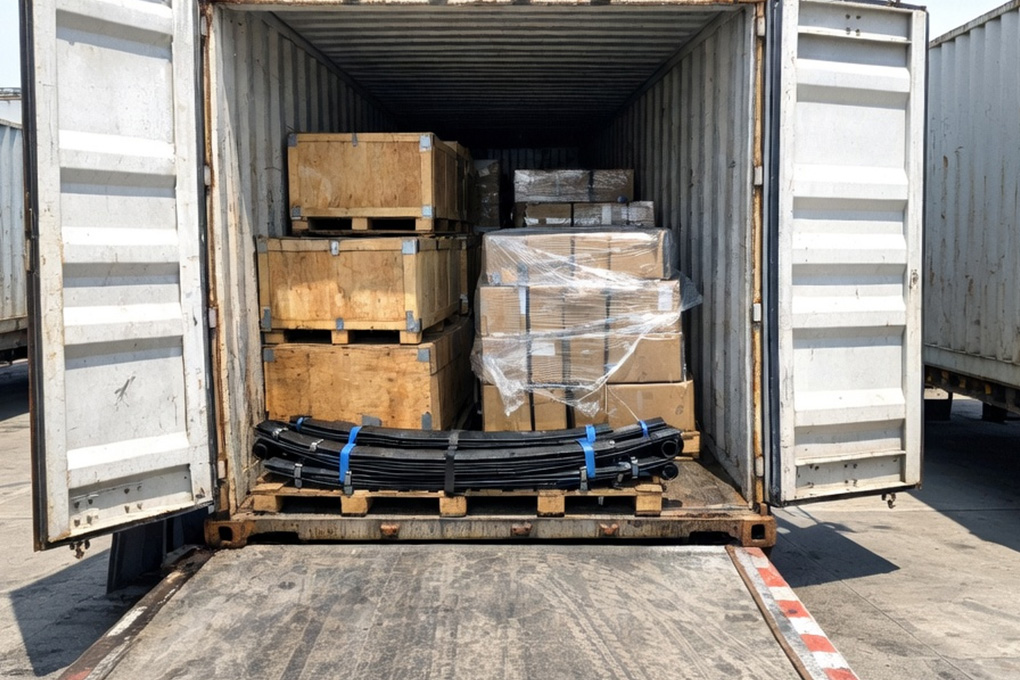 Container shipping structure for Chinese truck spare parts to South Africa